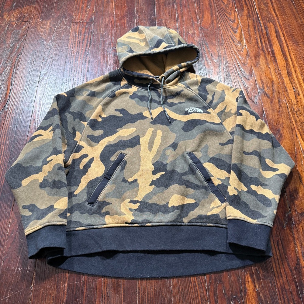 The North Face Hoodie Womens Large Camo Green Brown Pullover Gorpcore